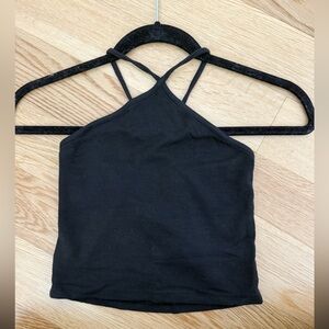 Black Halter Crop Top